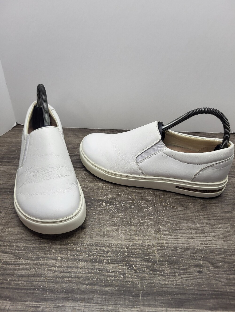 Birkenstock Oswego Shoes Casual White Leather Slip On  Sz 38EU Wms 7 US Narrow